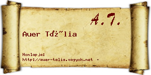 Auer Tália névjegykártya